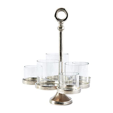 Riviera Maison glass lantern, decorative candle holder, multi-armed candlestick - Lisbon Multiple Hurricane - aluminum - Ø21x26 cm on sale
